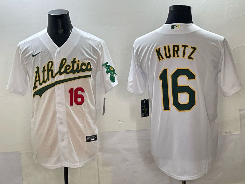 Men Oakland Athletics #16 Kurtz White Nike 2025 MLB Jersey 05->oakland athletics->MLB Jersey